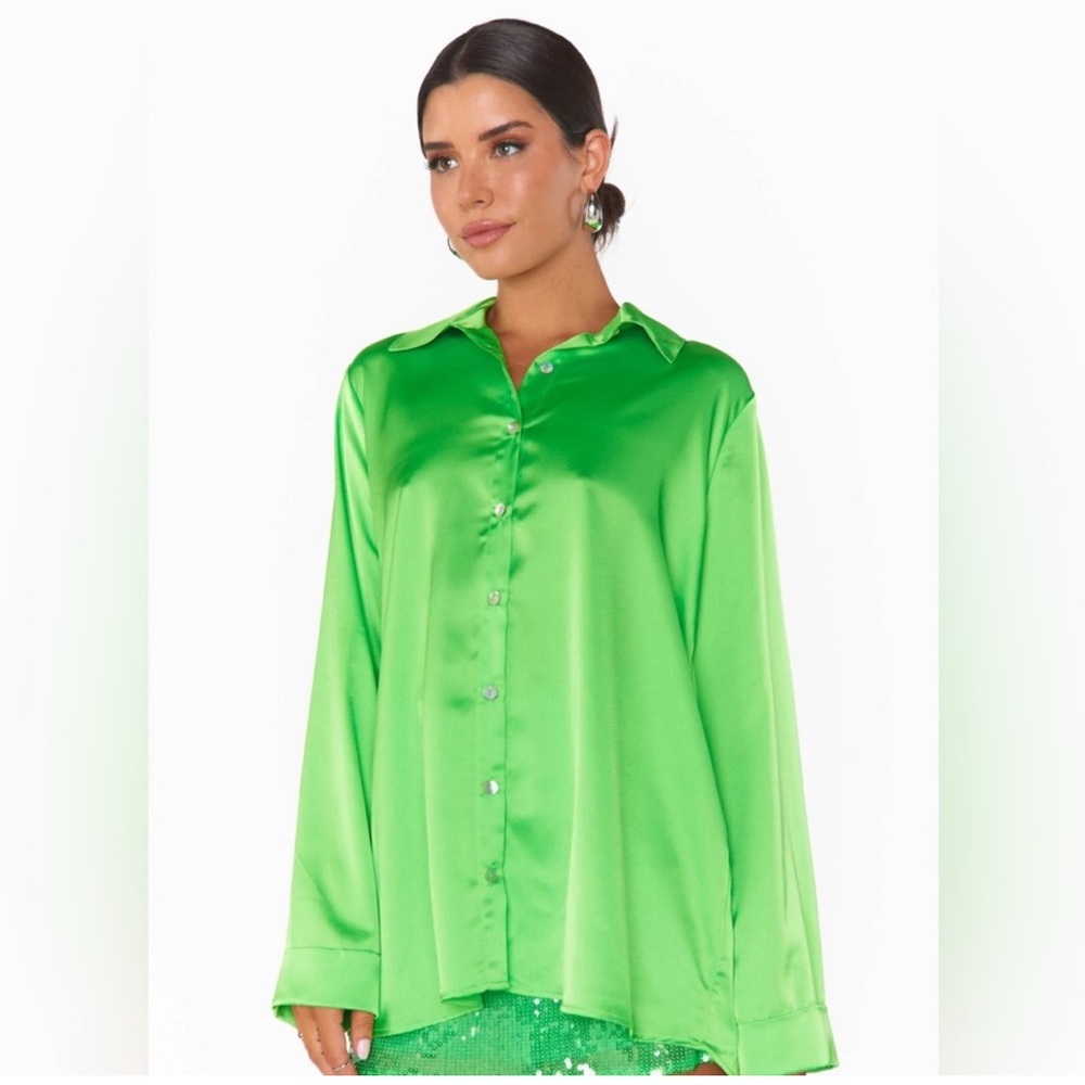 Show Me Your MuMu Green Button Down Shirt